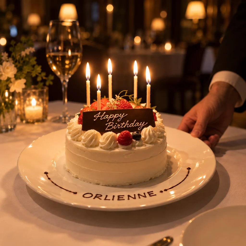 誕生日のケーキとキャンドル
