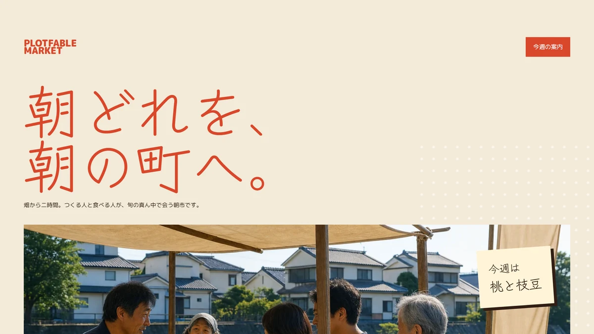 PLOTFABLE MARKET トップページのヒーロー